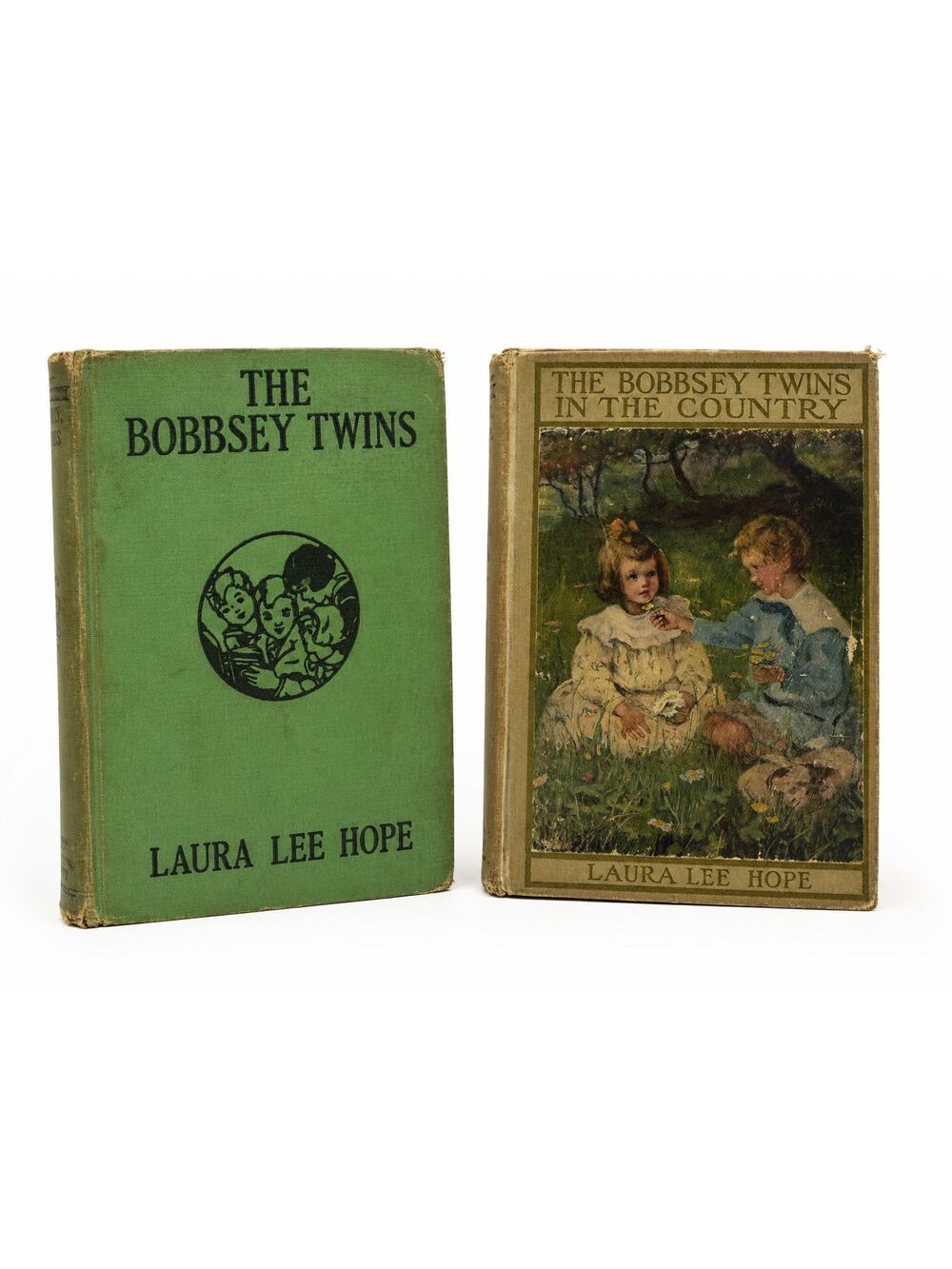 Lot 2 Vintage Bobbsey Twins Books 1916 1920s Laura Lee Hope Hardcover Set